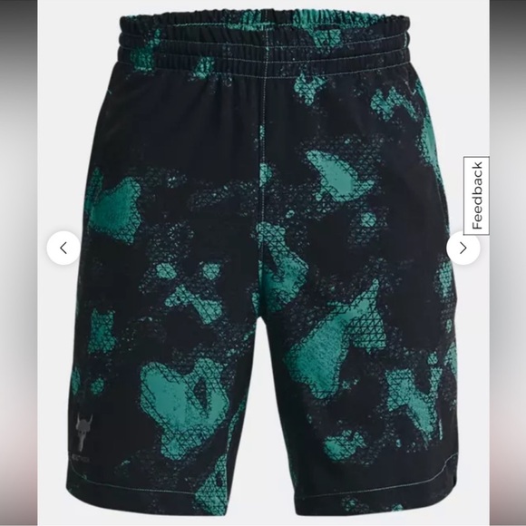 Under Armour Other - NWT New UNDER ARMOUR Black Teal Project Rock Woven Athletic Shorts Boys L